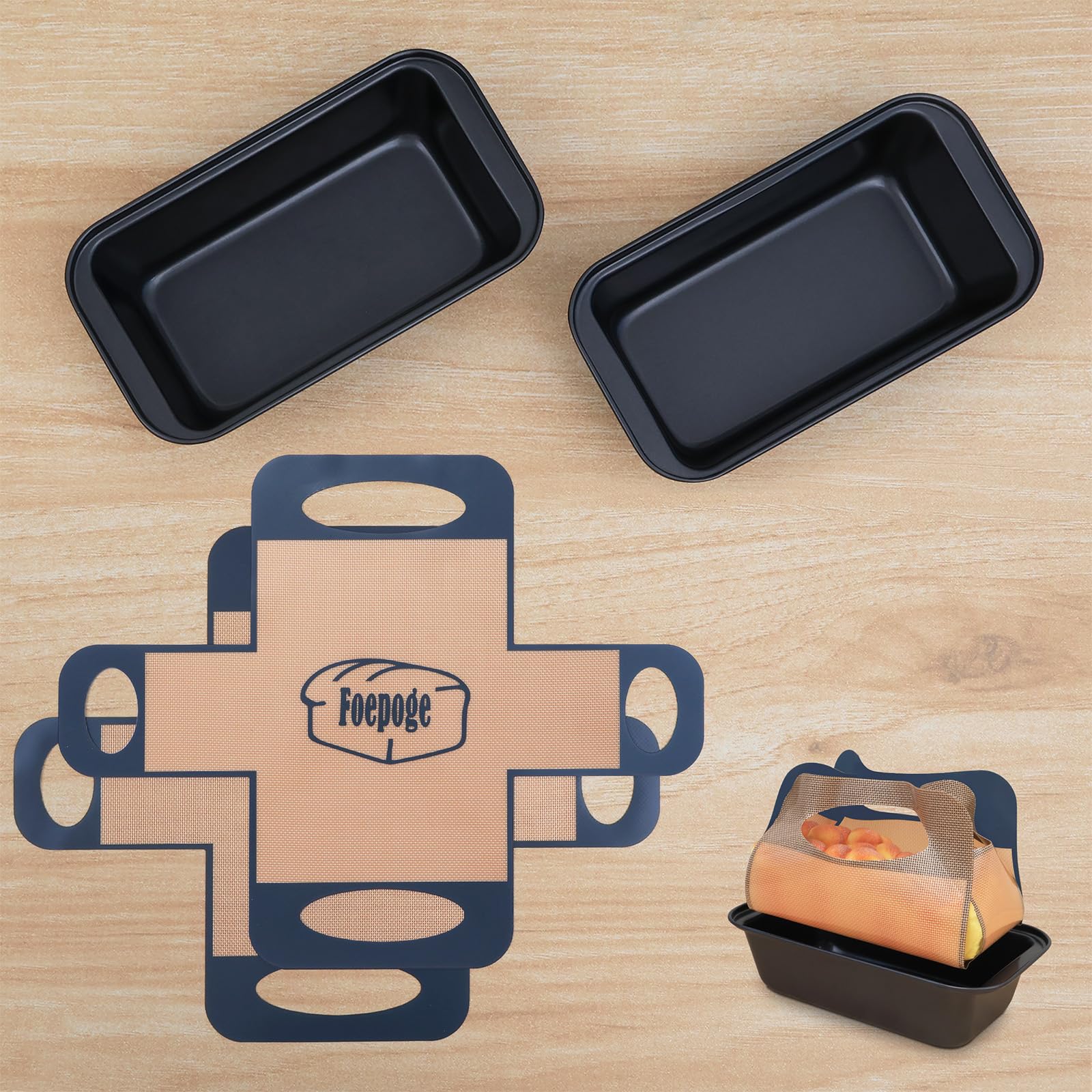 Foepoge molde rectangular 9x5 para pan, desmolde perfecto.
