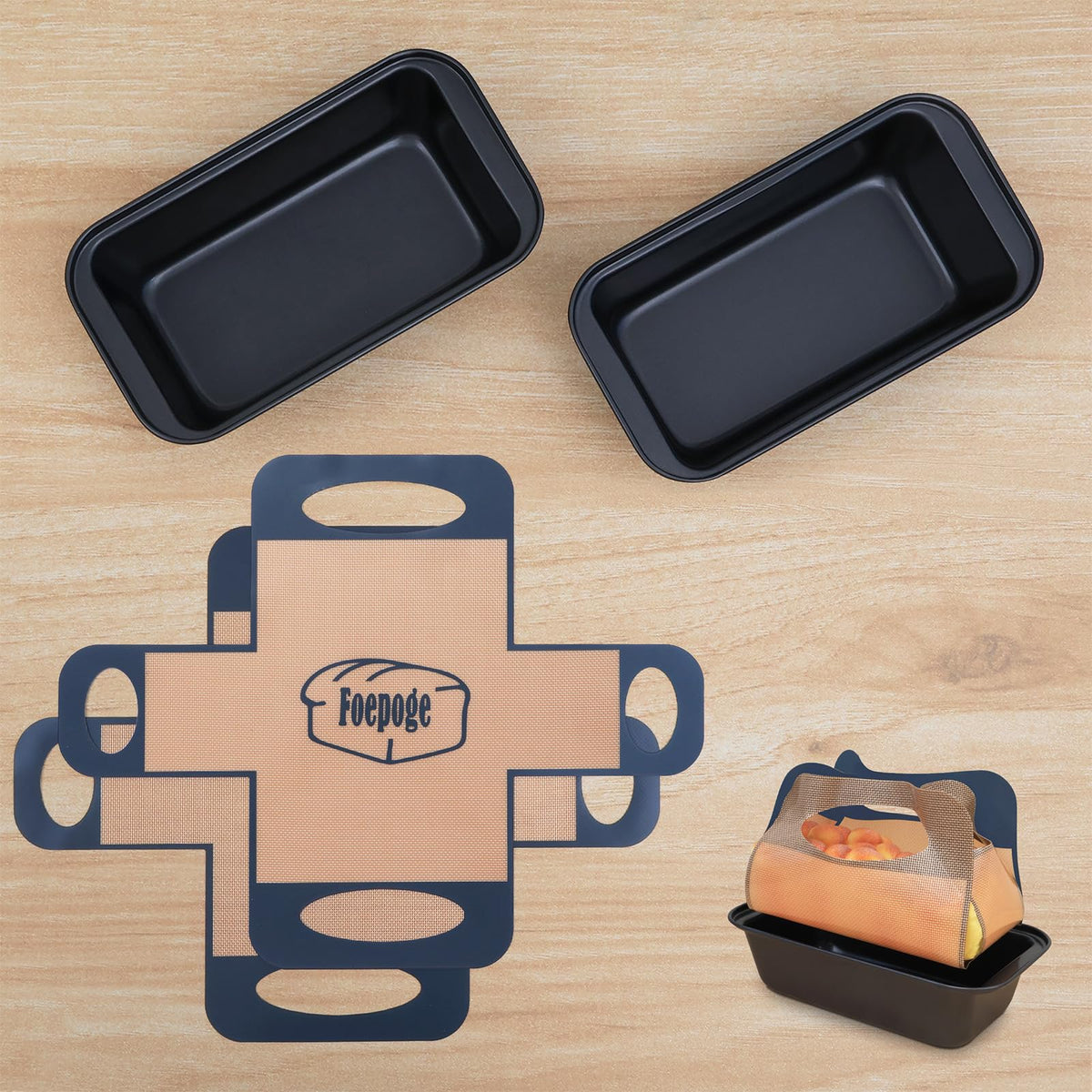 Foepoge molde rectangular 9x5 para pan, desmolde perfecto.