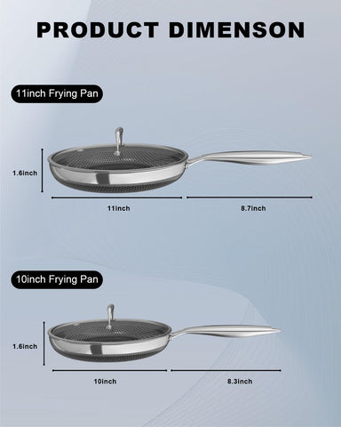 FogDream sarten antiadh. 11 pulgadas con tapa ideal para desayunos