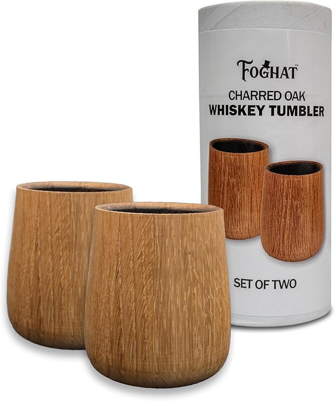 Vaso Foghat Cocktail Smoker para whisky con roble carbonizado y notas ahumadas
