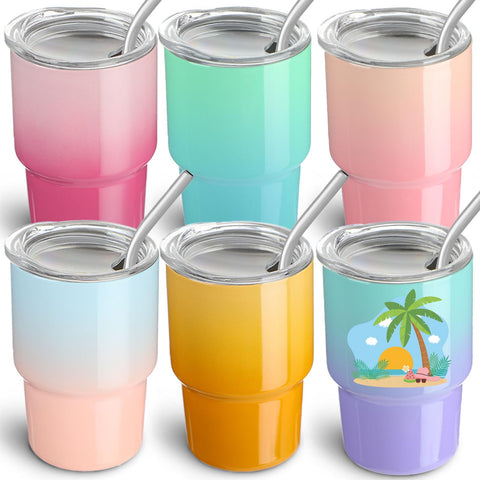 FOGWOWO vasos mini gradiente con tapa para brindis con estilo