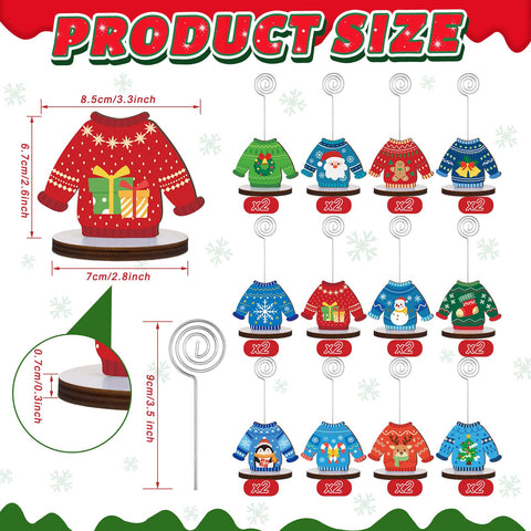 FOGWOWO portatarjetas sudadera navidad, decorativo para cenas y fiestas.