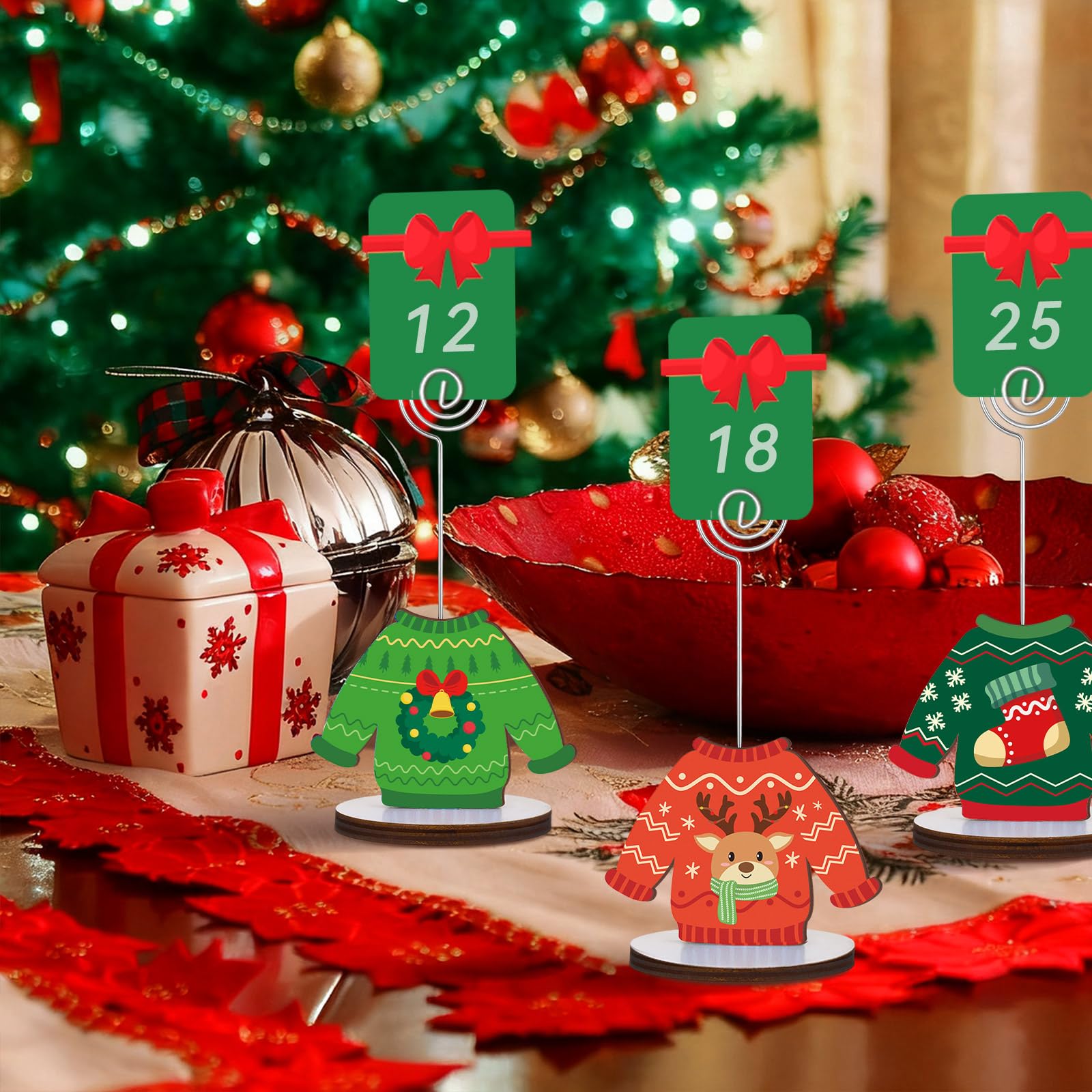 FOGWOWO portatarjetas sudadera navidad, exhibe fotos o tarjetas con estilo festivo.