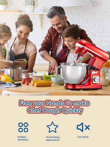 FOHERE Batidora de pie con diseño rojo moderno para cocinas con estilo