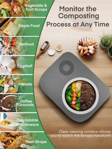 FOHERE composter eléctrico; capacidad de 4L para más residuos.