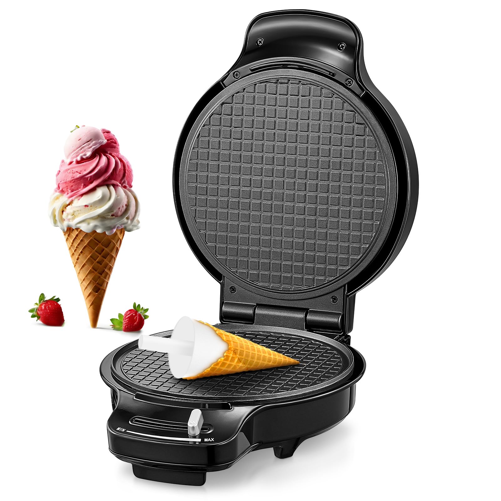 FOHERE cono de gofre de doble cara, ideal para conos crujientes en minutos.