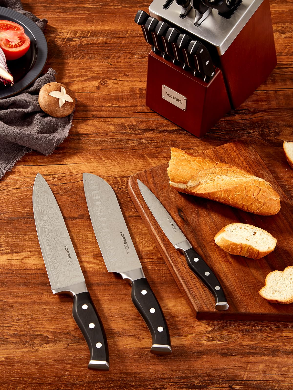 fohere cuchillo santoku 7 pulgadas para picar con precisión