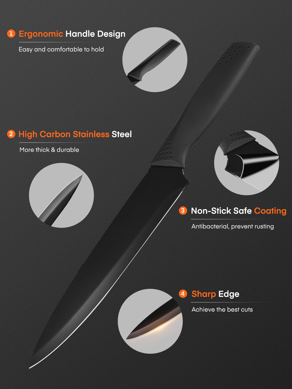 FOHERE cuchillo santoku precisión para cortes delicados y rápidos.