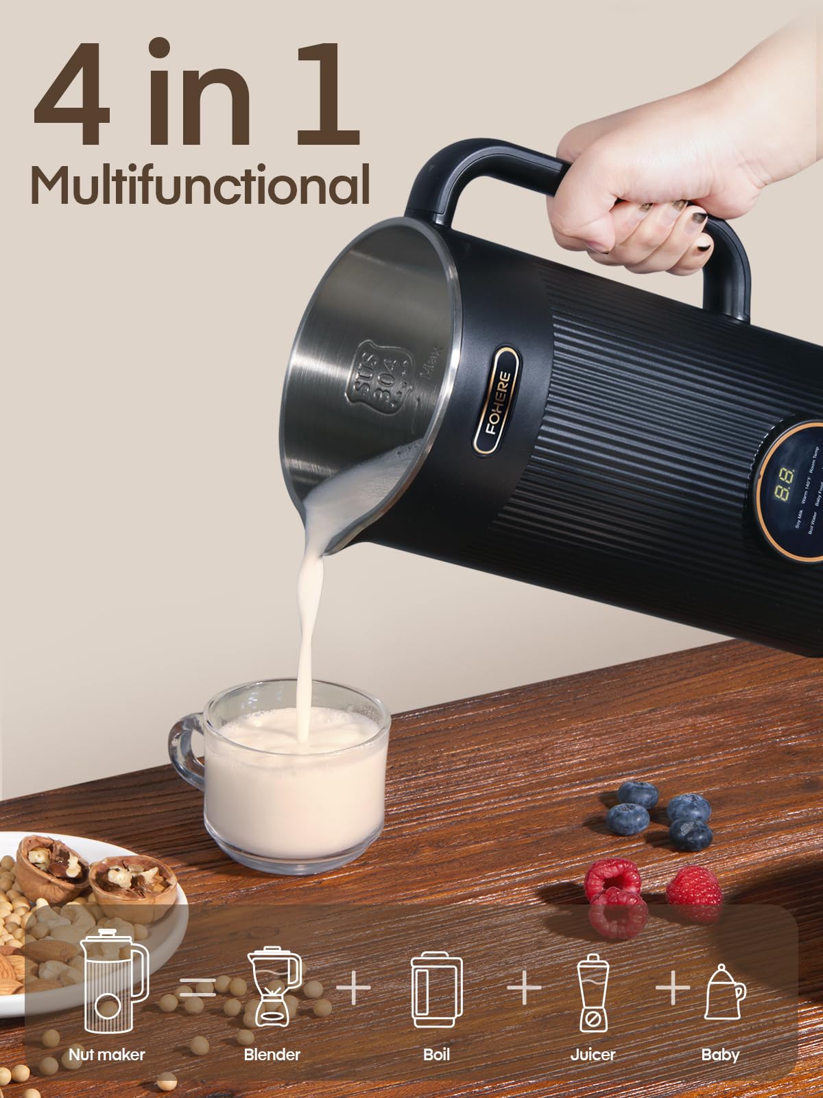 FOHERE Diferentes sabores leche vegetal: bebidas versátiles para cada gusto