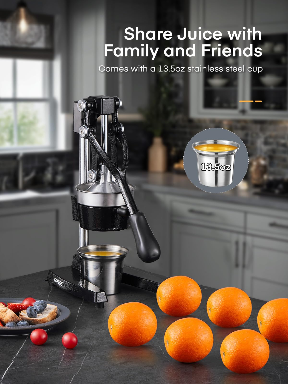 FOHERE Filtro de acero inoxidable para jugo claro y sin grumos