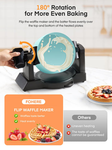 FOHERE gofrera rápida: waffles listos en 3 minutos