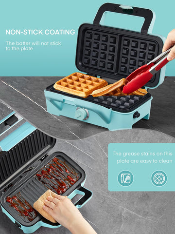 FOHERE gofrera portátil para desayunos en casa, oficina o viaje
