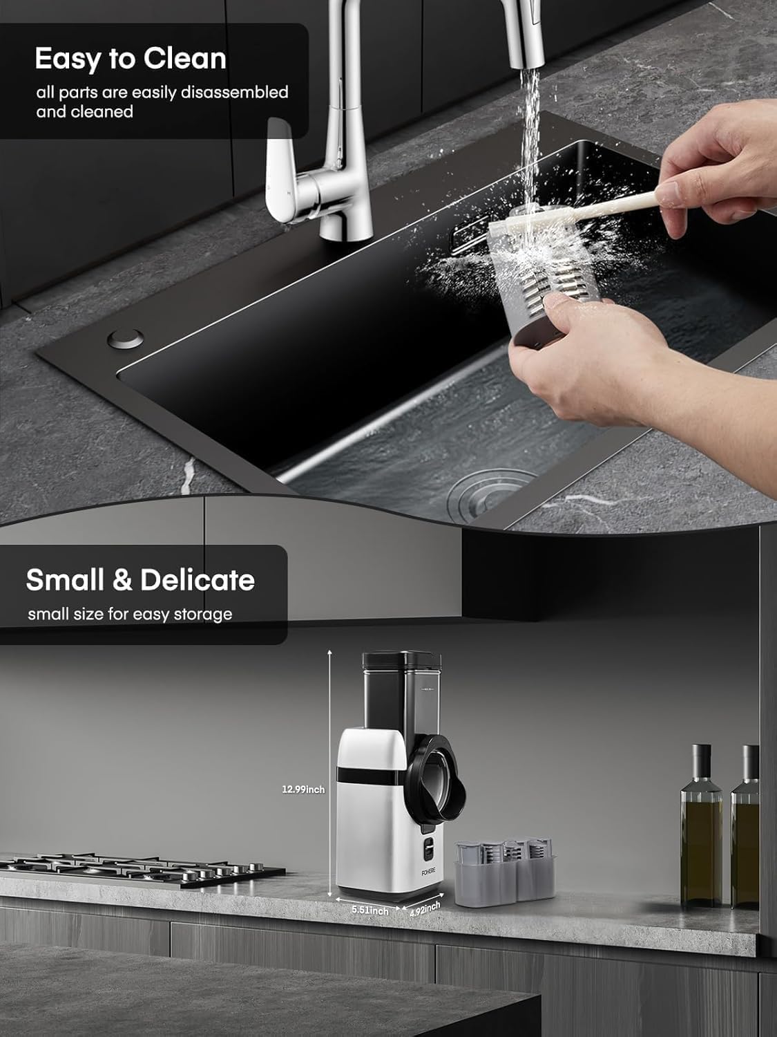FOHERE limpieza rápida con lavado bajo agua para mantener higiene.