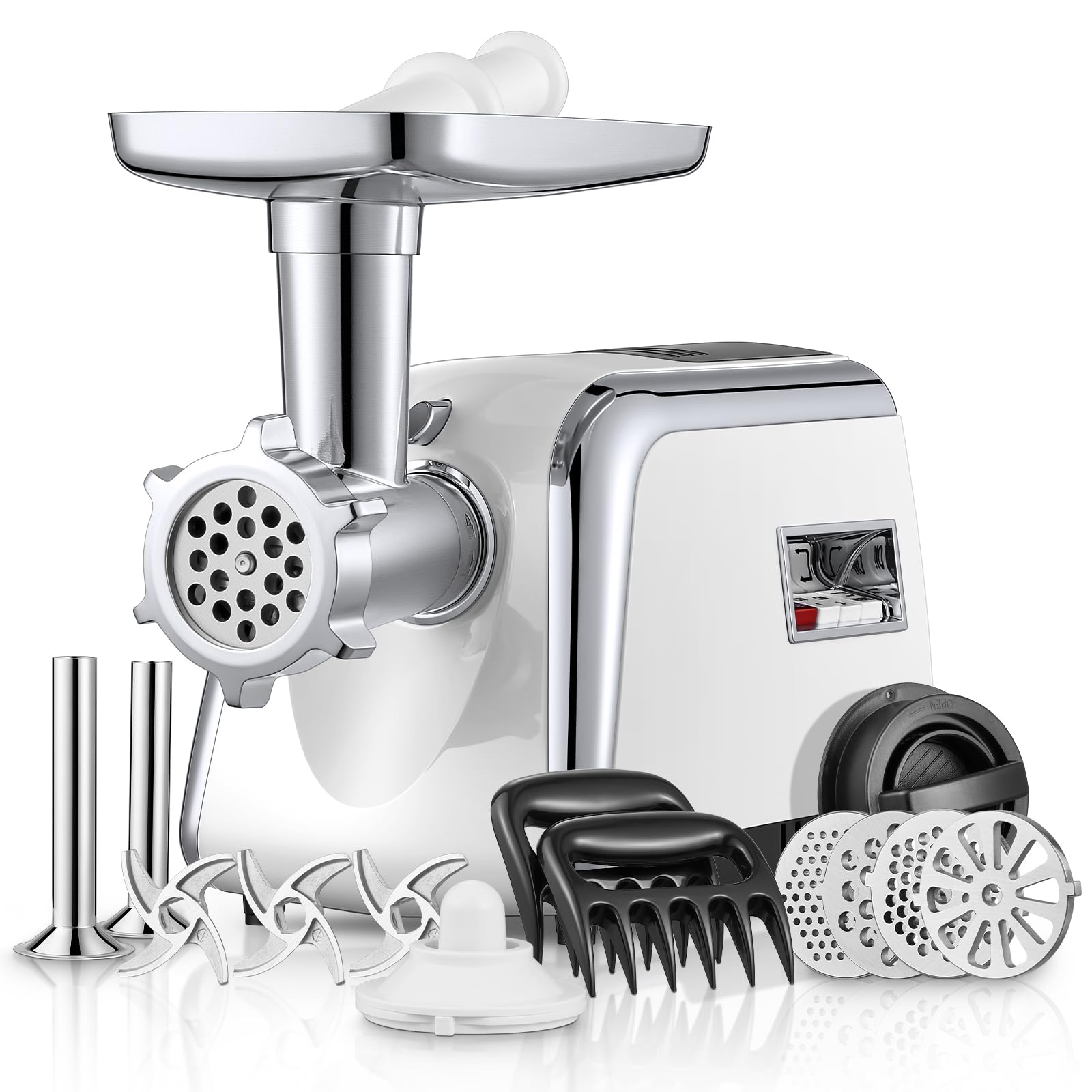 FOHERE picadora de carne 3000W, 5 en 1, moler rápido y de forma estable