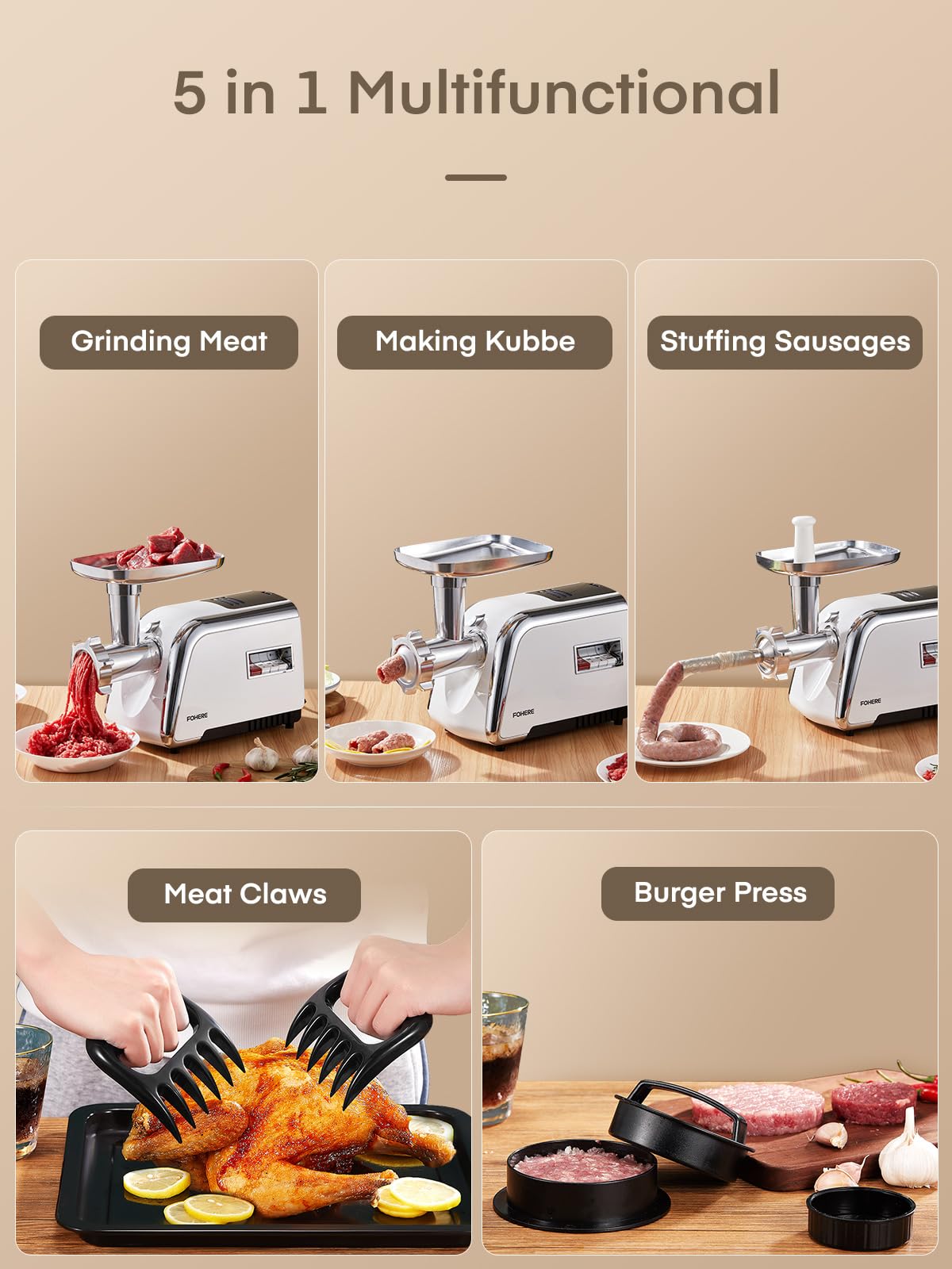 FOHERE pinzas para carne para manipular trozos con seguridad