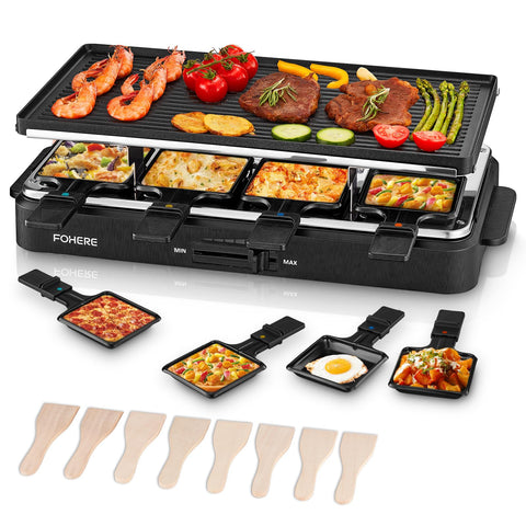 FOHERE Raclette base inoxidable para cocción estable y larga duración
