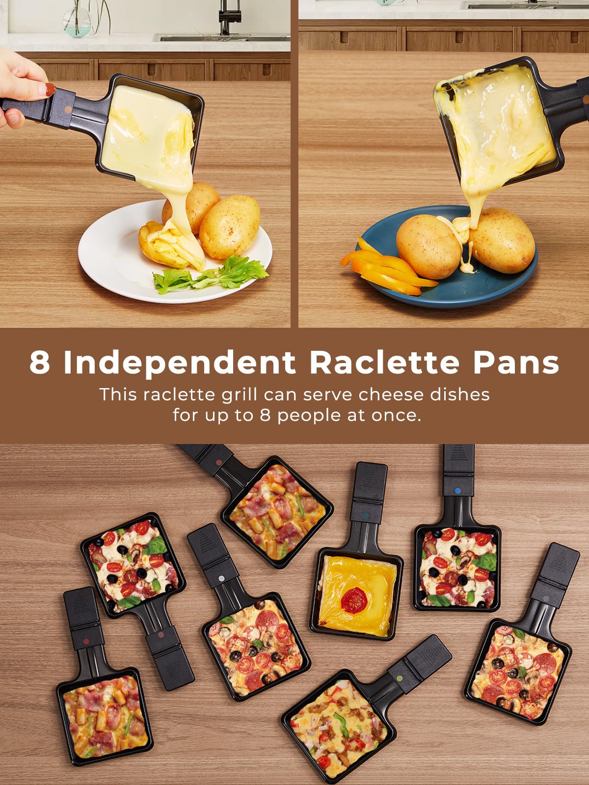 FOHERE Raclette espátulas de madera para comida suave y controlada