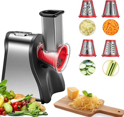 FOHERE rallador eléctrico para quesos y verduras facilita ensaladas rápidas.