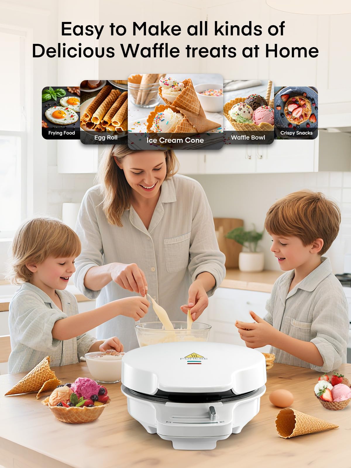 FOHERE recetas fáciles acompañan la máquina para resultados deliciosos.