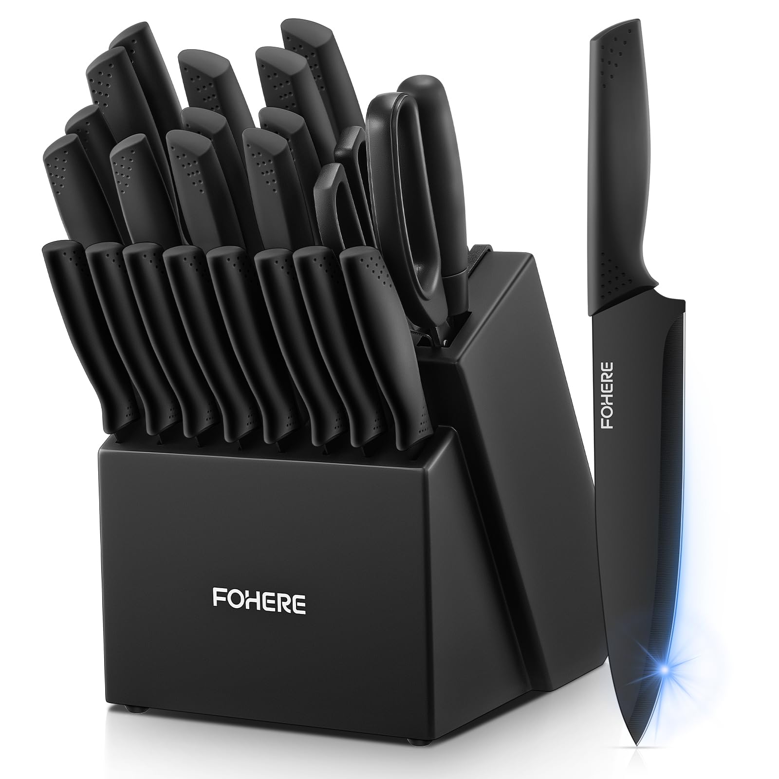 FOHERE set de cuchillos 23 piezas con bloque para cocinar con precisión.