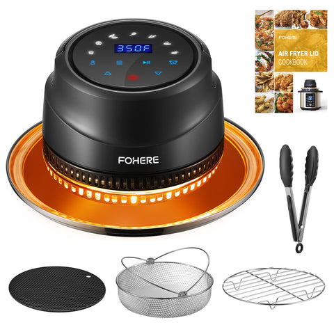 FOHERE Tapa freidora para Instant Pot 6qt/8qt, visualiza la cocción sin abrir.