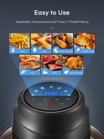 FOHERE Tapa 7 en 1 con panel táctil, control de temperatura directo.