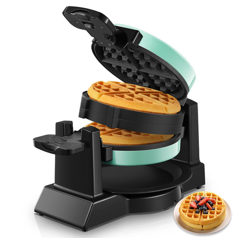 FOHERE gofrera belga con giro de 180° para waffles uniformes y dorados