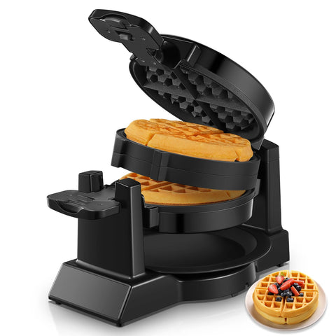 FOHERE Waffle Maker con doble placas para gofres crujientes.