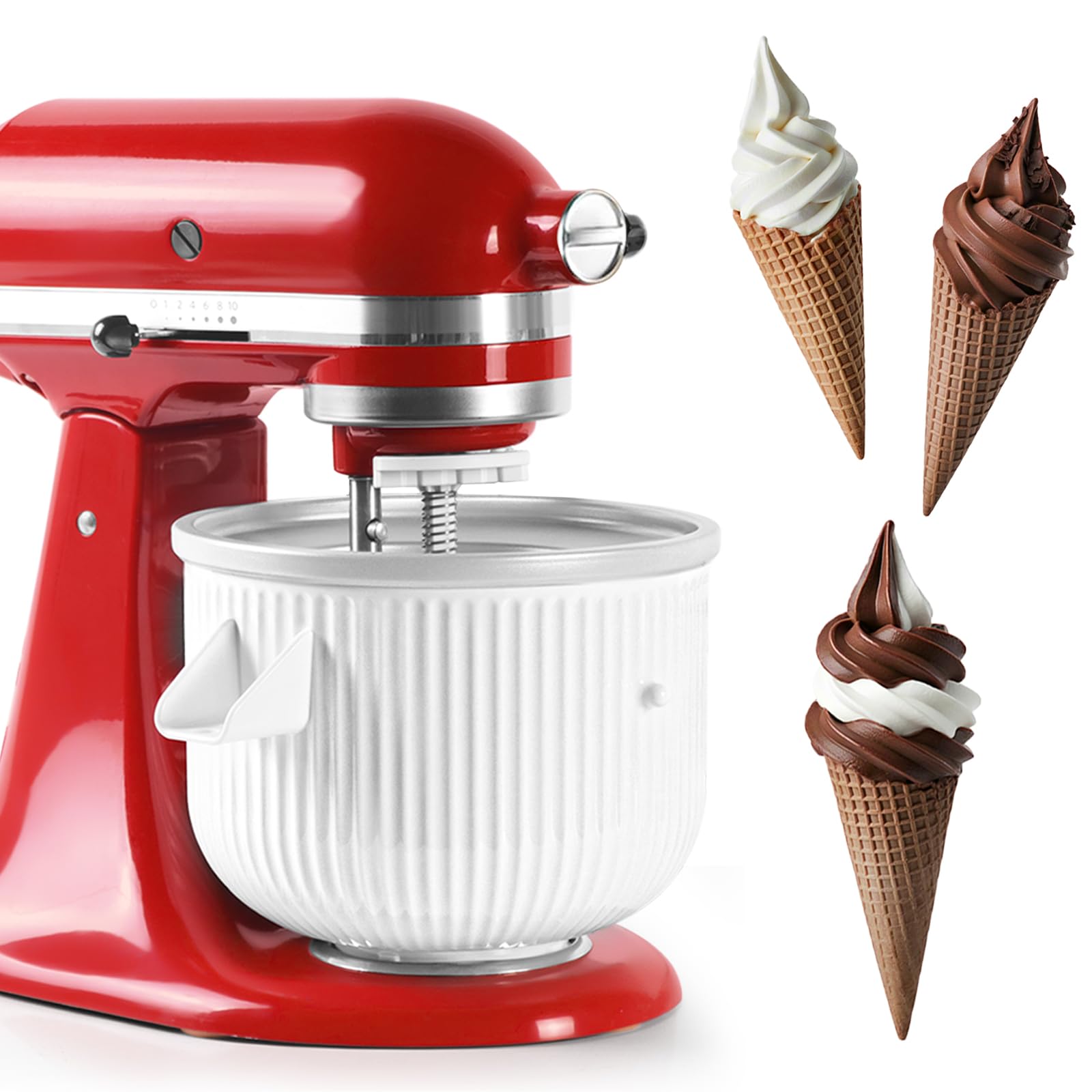 Accesorio FOKIEE para helados en KitchenAid, crea helados cremosos en casa