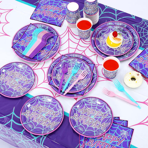 FoldTier araña fantasma: mantel púrpura para proteger mesas con estilo