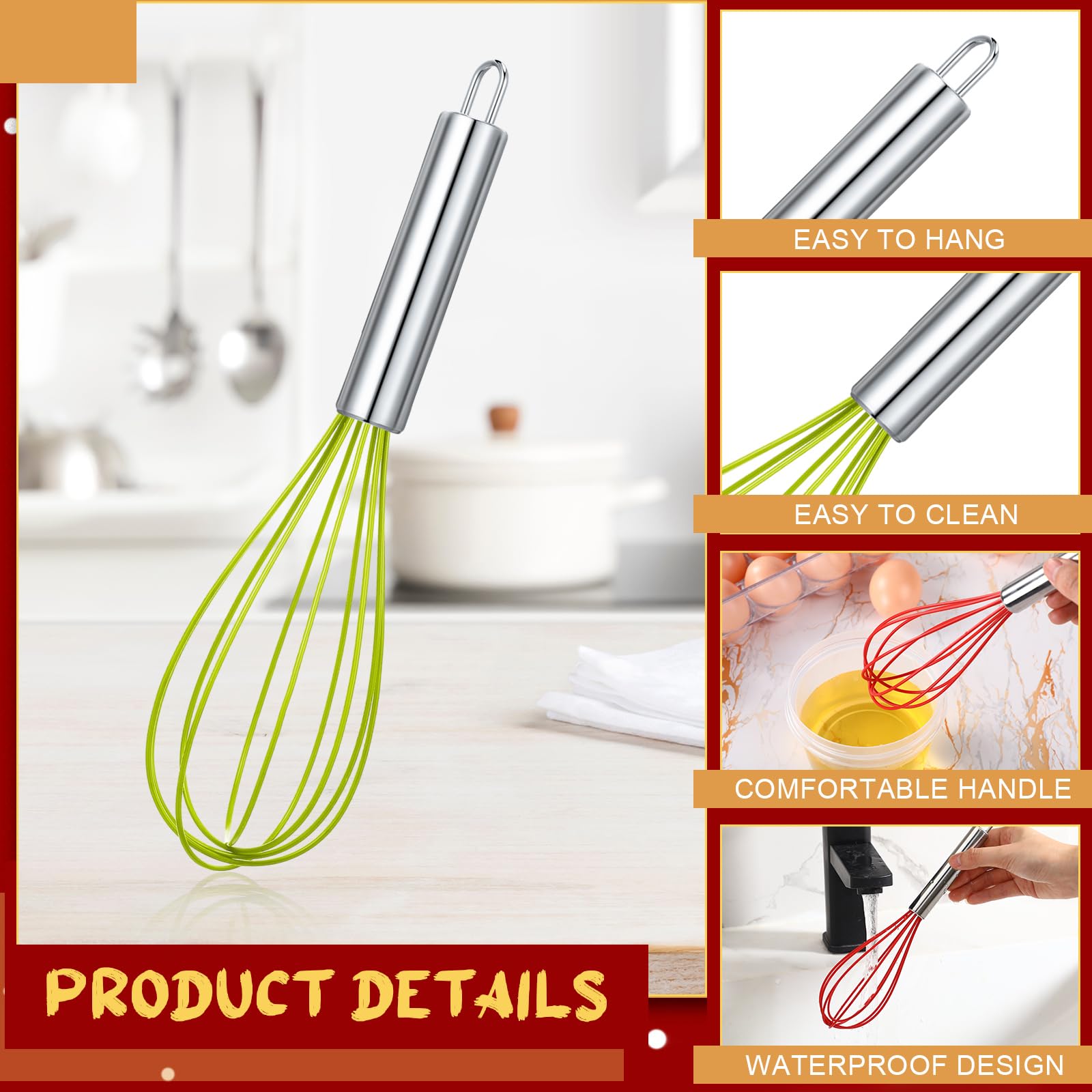 Batidora FoldTier silicona inoxidable, resistente al calor para mezclar.