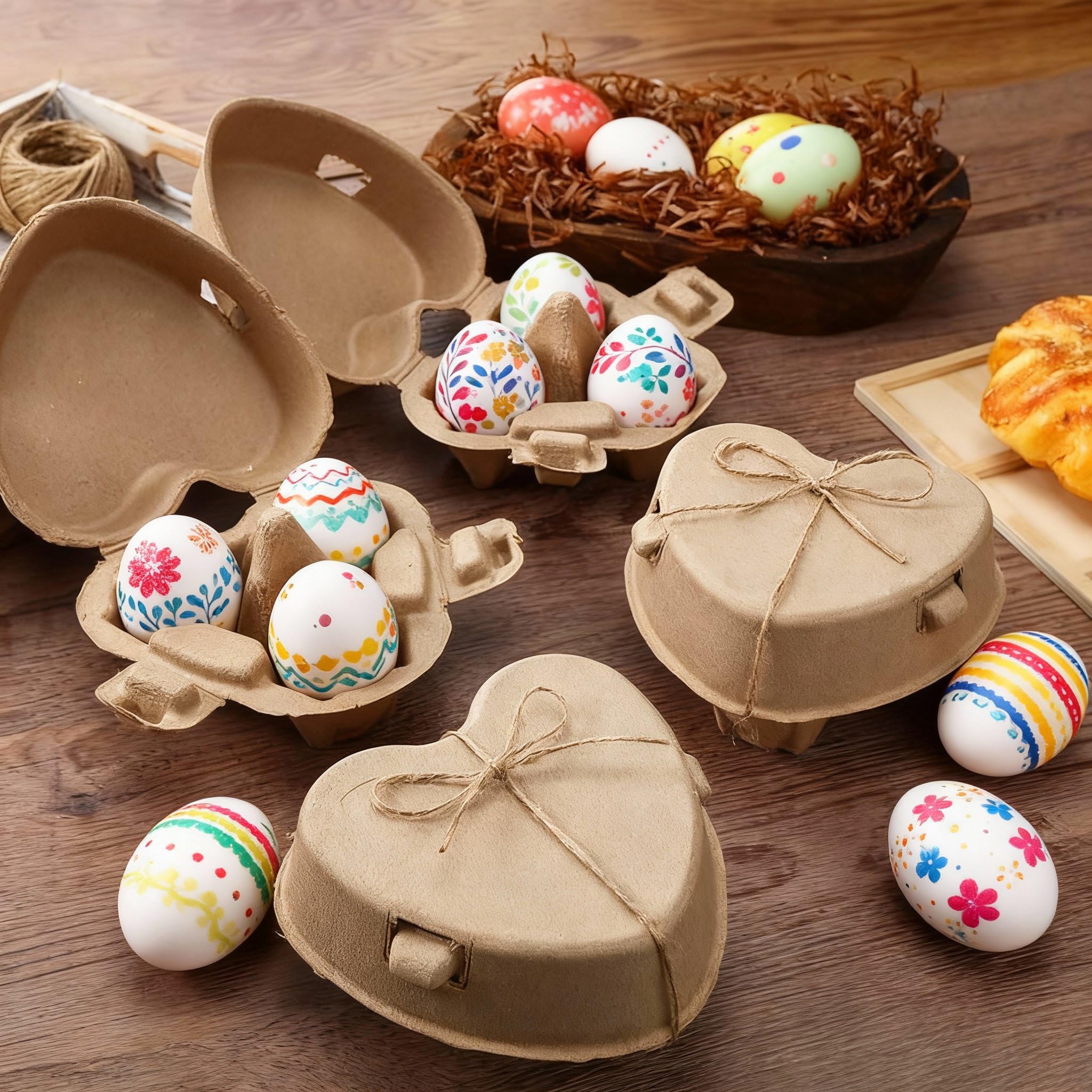 FoldTier juego de 30 cajas de huevos en forma de corazón para venta eficiente.