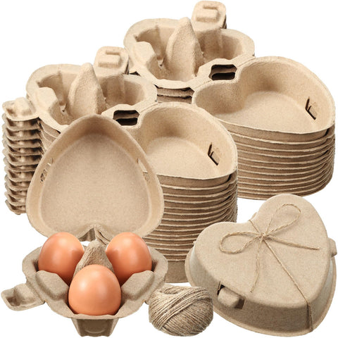 FoldTier corazones para huevos, diseño festivo que facilita almacenamiento seguro.