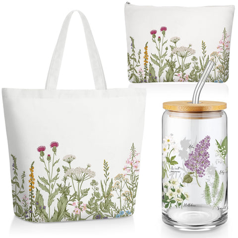 FoldTier taza de vidrio para plantas 16 onzas con pajilla y tapa de bambú, ideal para bebidas.