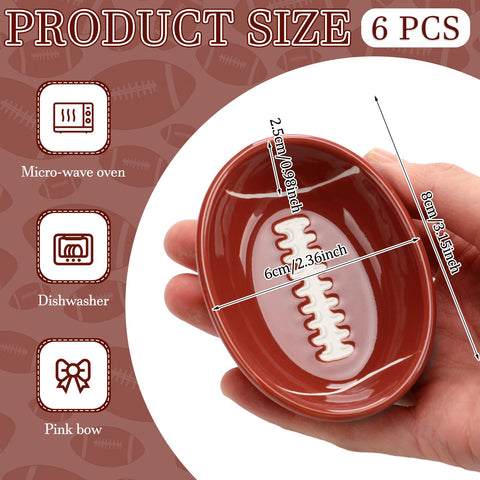 FoldTier tazón dip forma fútbol, cerámico de 8 cm, ideal para aperitivos