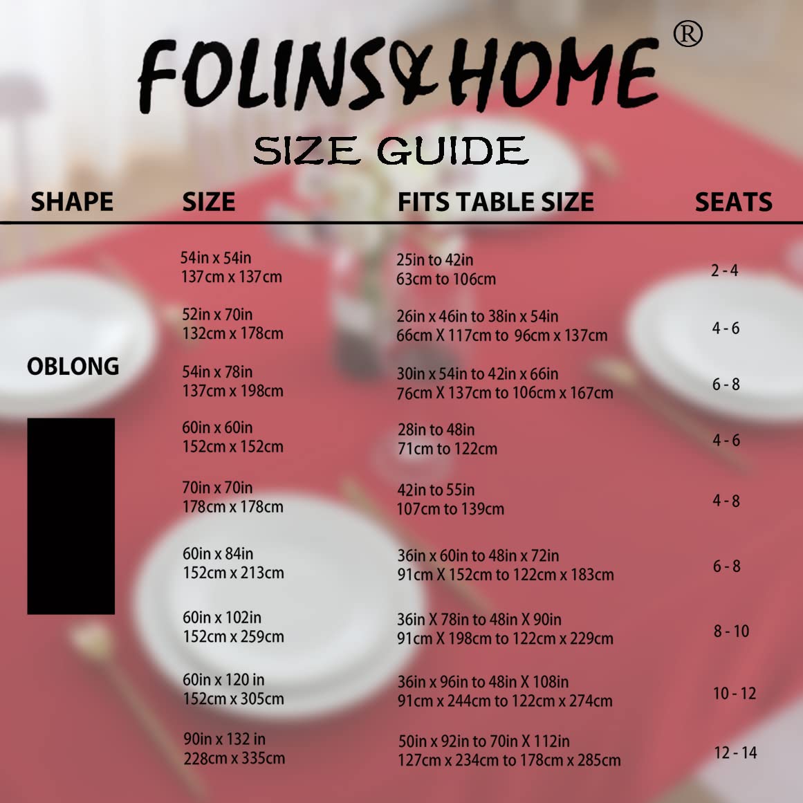 Folins&Home mantel para fiestas y banquetes, fácil de limpiar