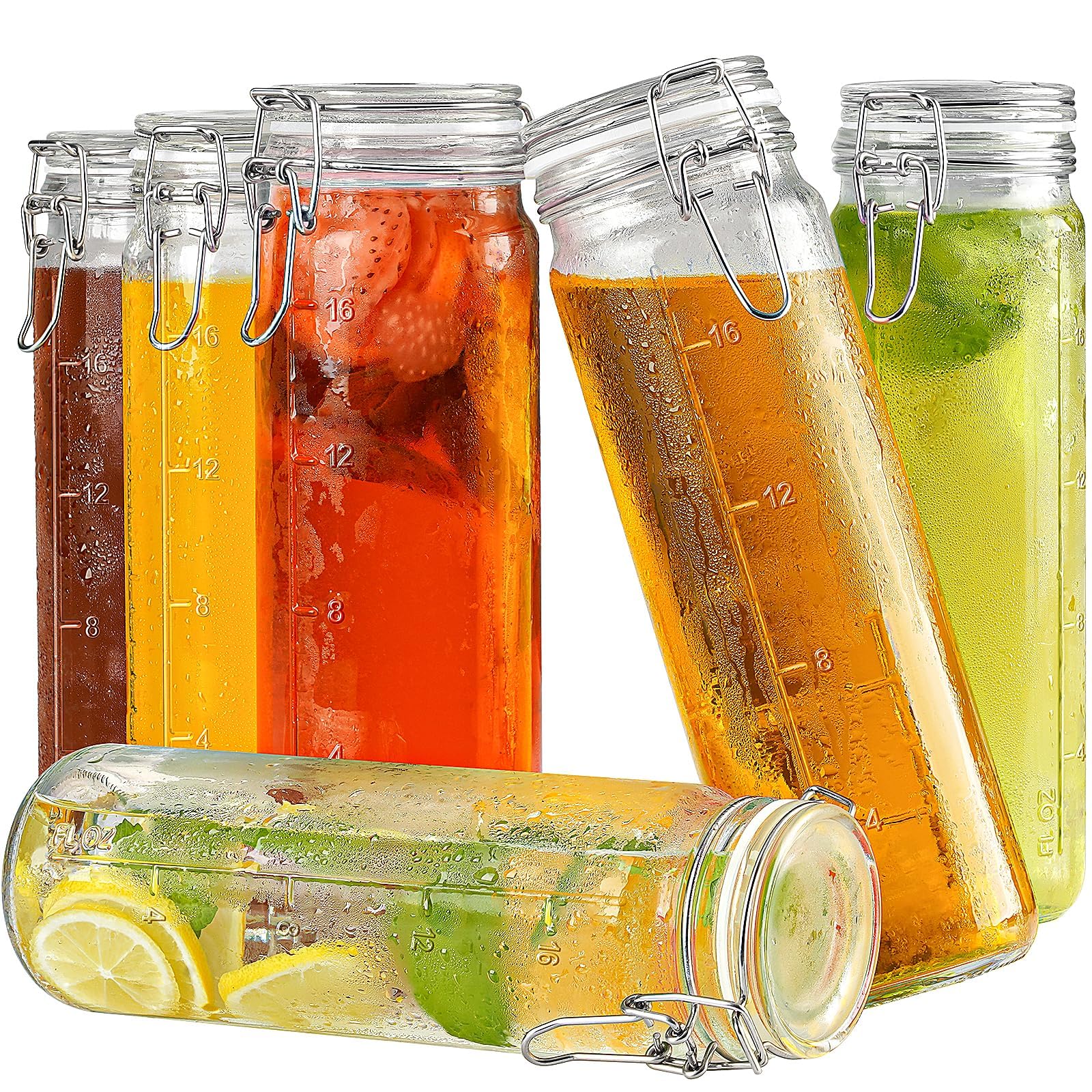 Frasco Folinstall de vidrio 600 ml con tapa hermética para conservar sabores.
