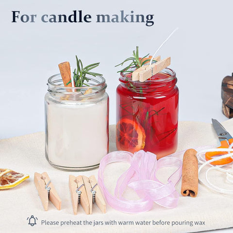 Frascos Folinstall para velas de 8 oz y proyectos artesanales