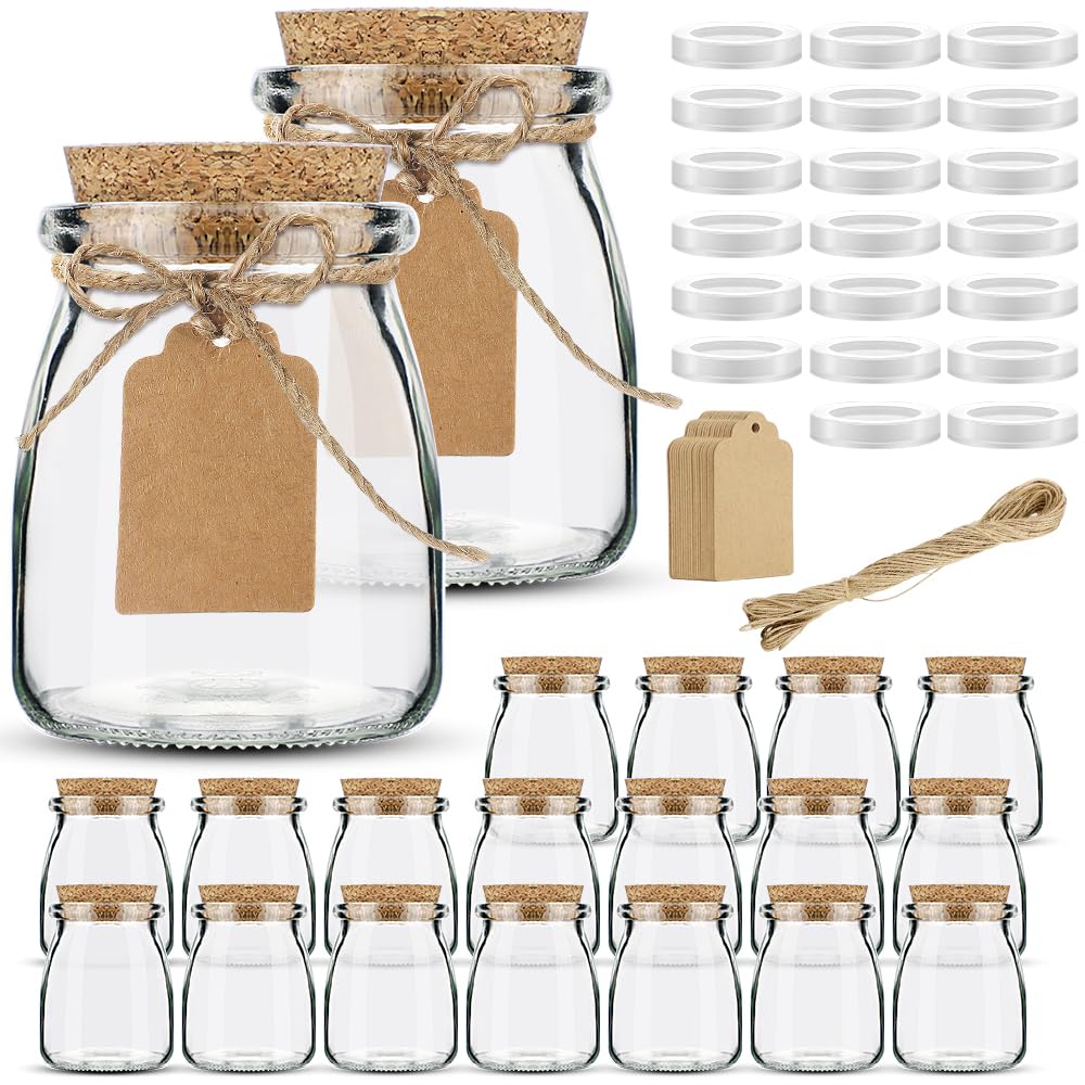 Folinstall frascos de vidrio 7oz con tapas de corcho para regalos elegantes.