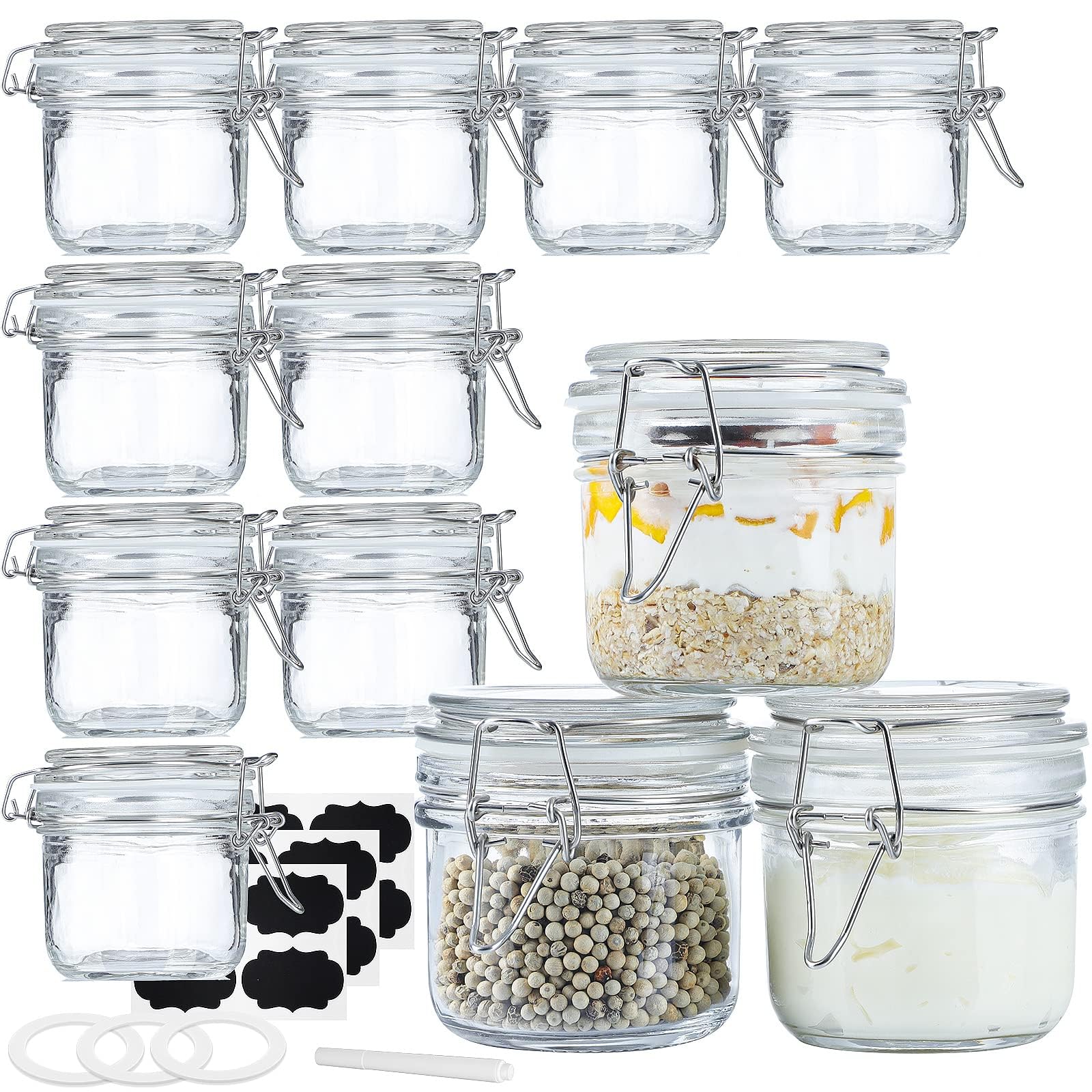 Folinstall jarras 7 oz con tapas herméticas para almacenar especias con frescura.