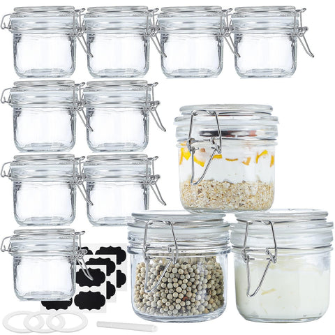 Folinstall jarras 7 oz con tapas herméticas para almacenar especias con frescura.