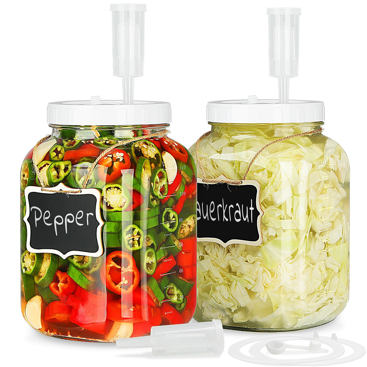 Folinstall jarra fermentación boca ancha, facilita añadir ingredientes y limpieza.