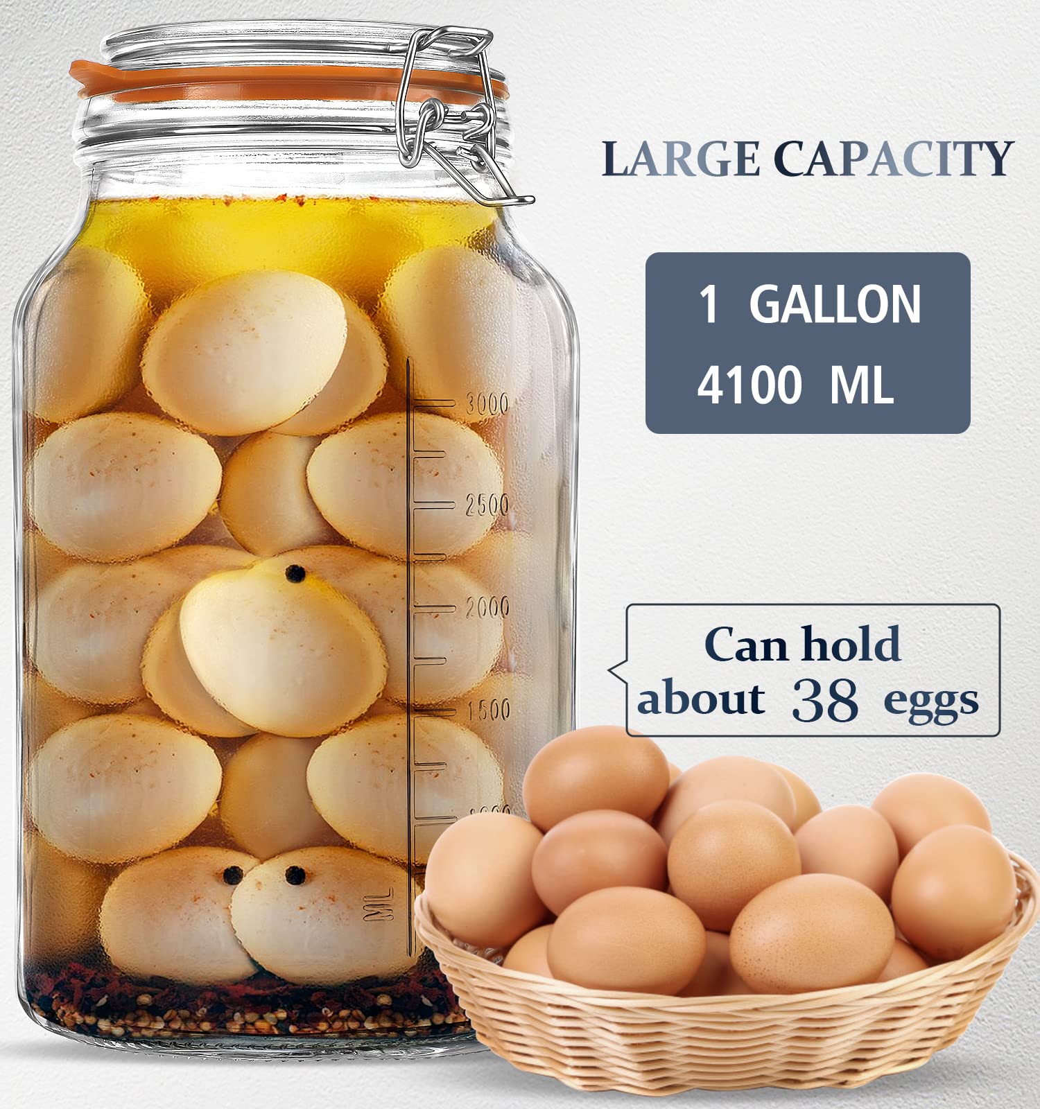 Folinstall tarro de vidrio grado alimentario sin BPA y sin plomo para uso seguro.