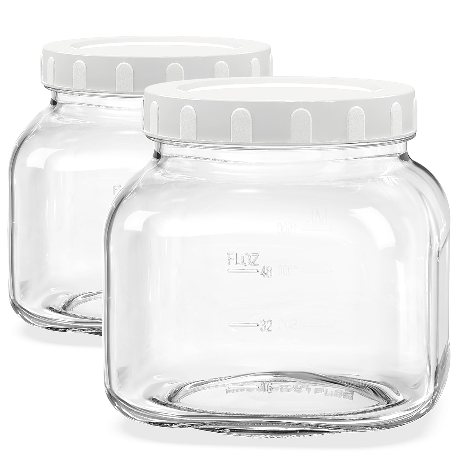 Folinstall tarro de vidrio hermético 81 oz con boca ancha para almacenamiento seguro