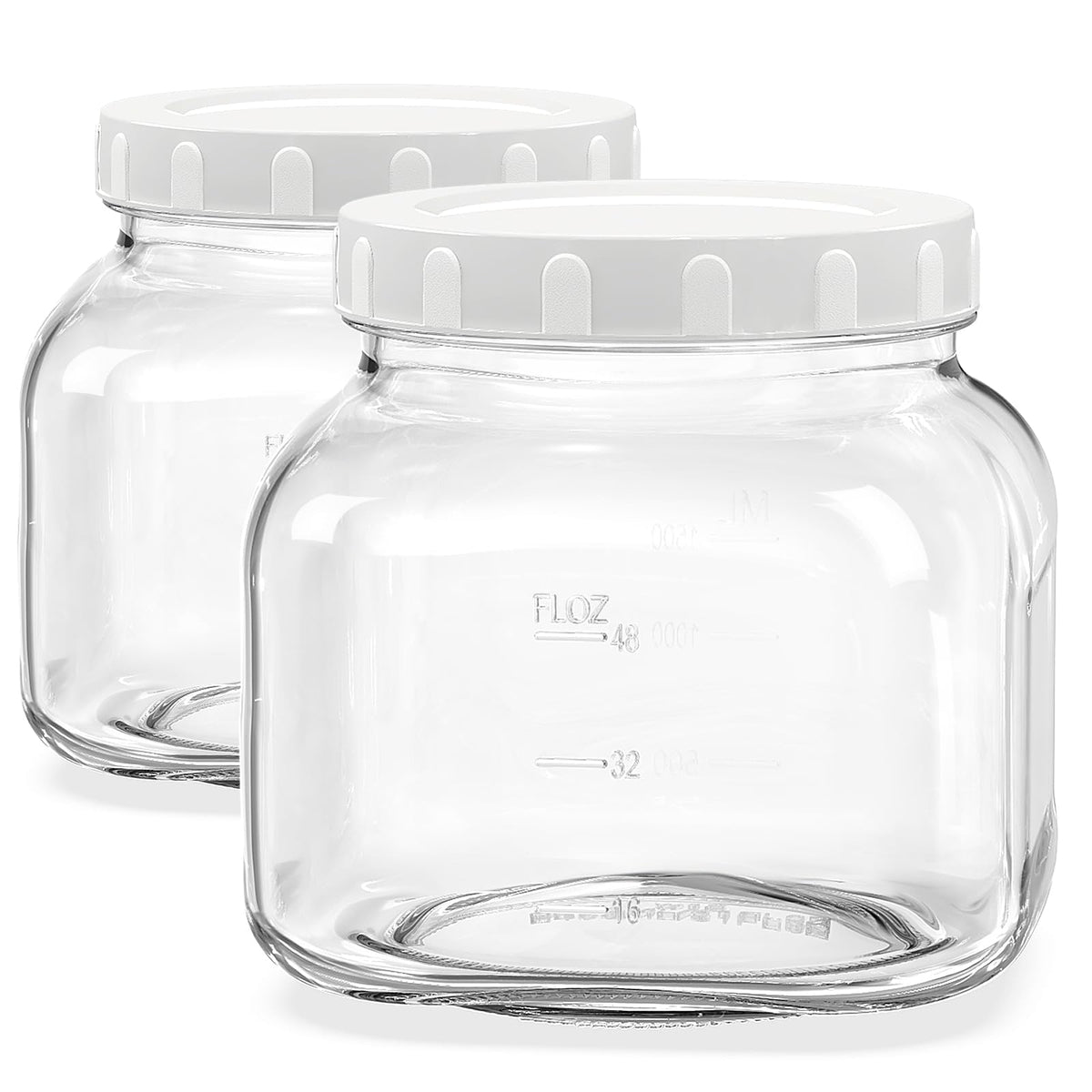 Folinstall tarro de vidrio hermético 81 oz con boca ancha para almacenamiento seguro