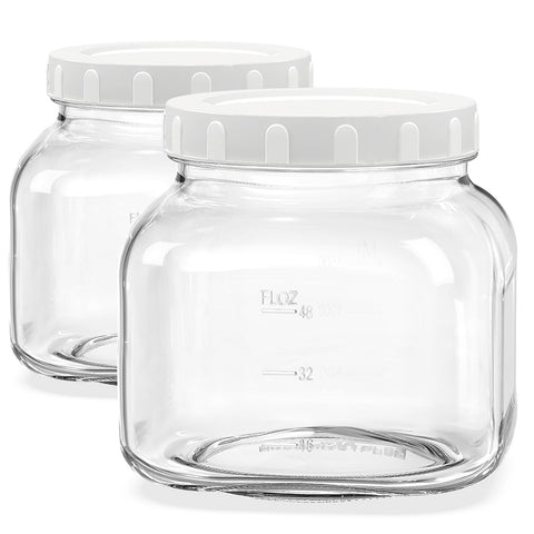 Folinstall tarro de vidrio hermético 81 oz con boca ancha para almacenamiento seguro