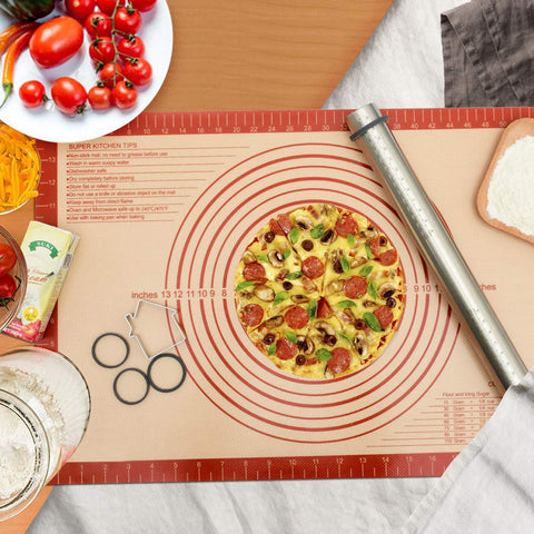 Folksy Super Kitchen antiadherente para hornear 16x24 roja: ideal para galletas y panes.