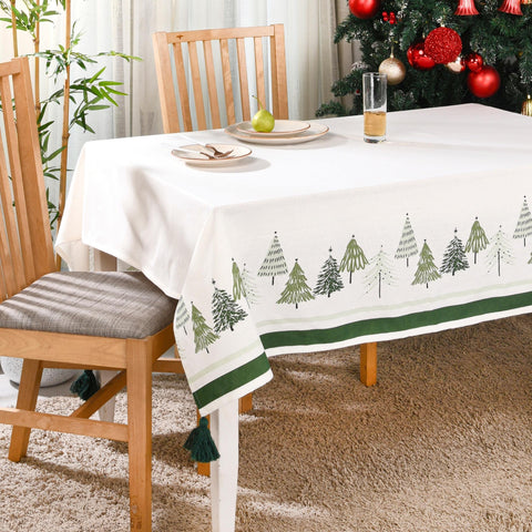 Mantel Folkulture con diseño navideño para fiestas y cenas festivas.