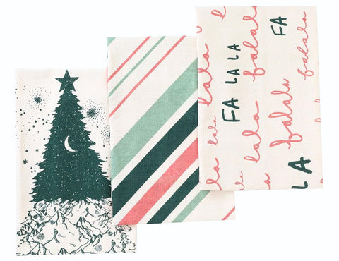 Folkulture: toallas de cocina navidad set de 3 para decorar la cocina en fiestas