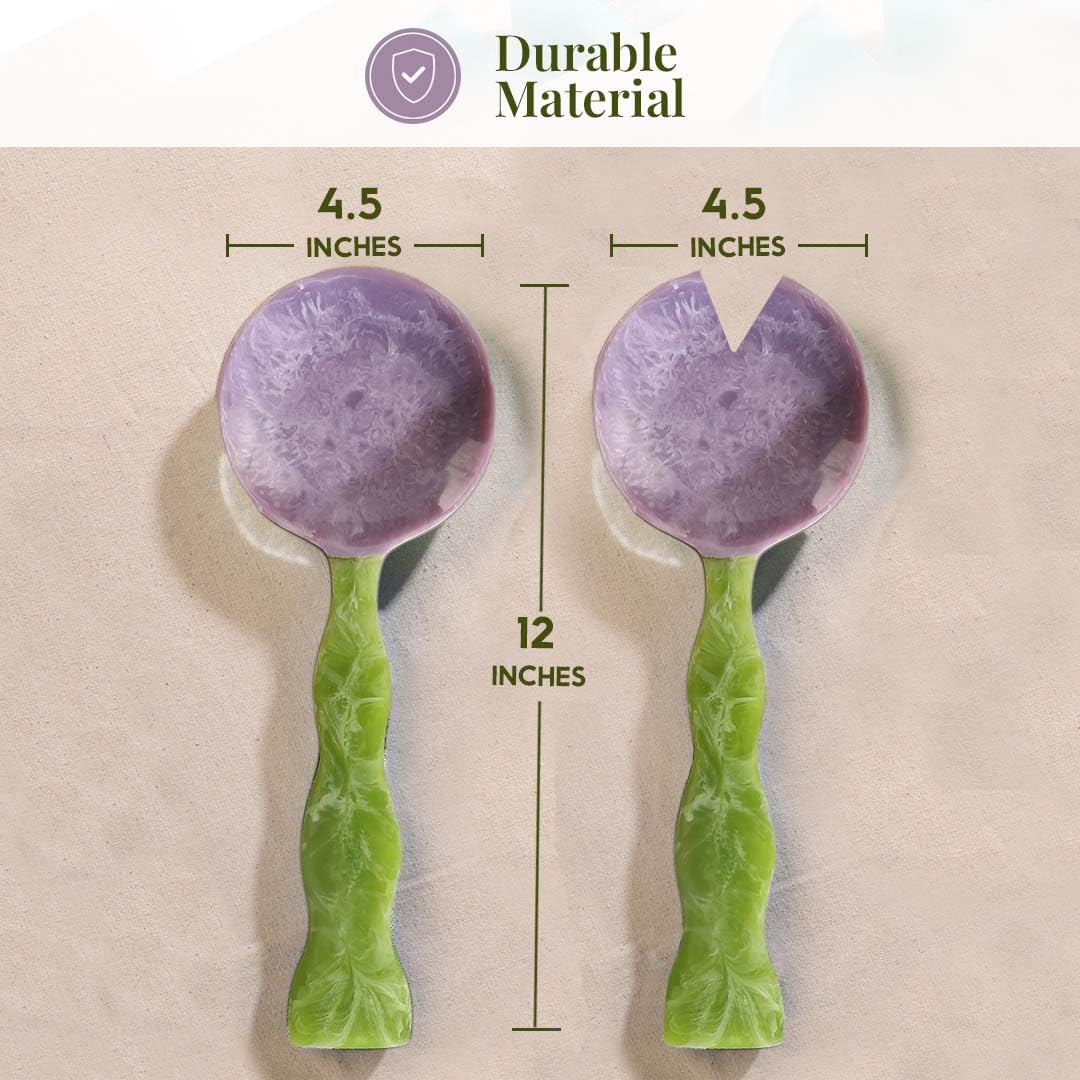 Palas para ensalada Folkulture con bordes acanalados y agarre ergonómico.